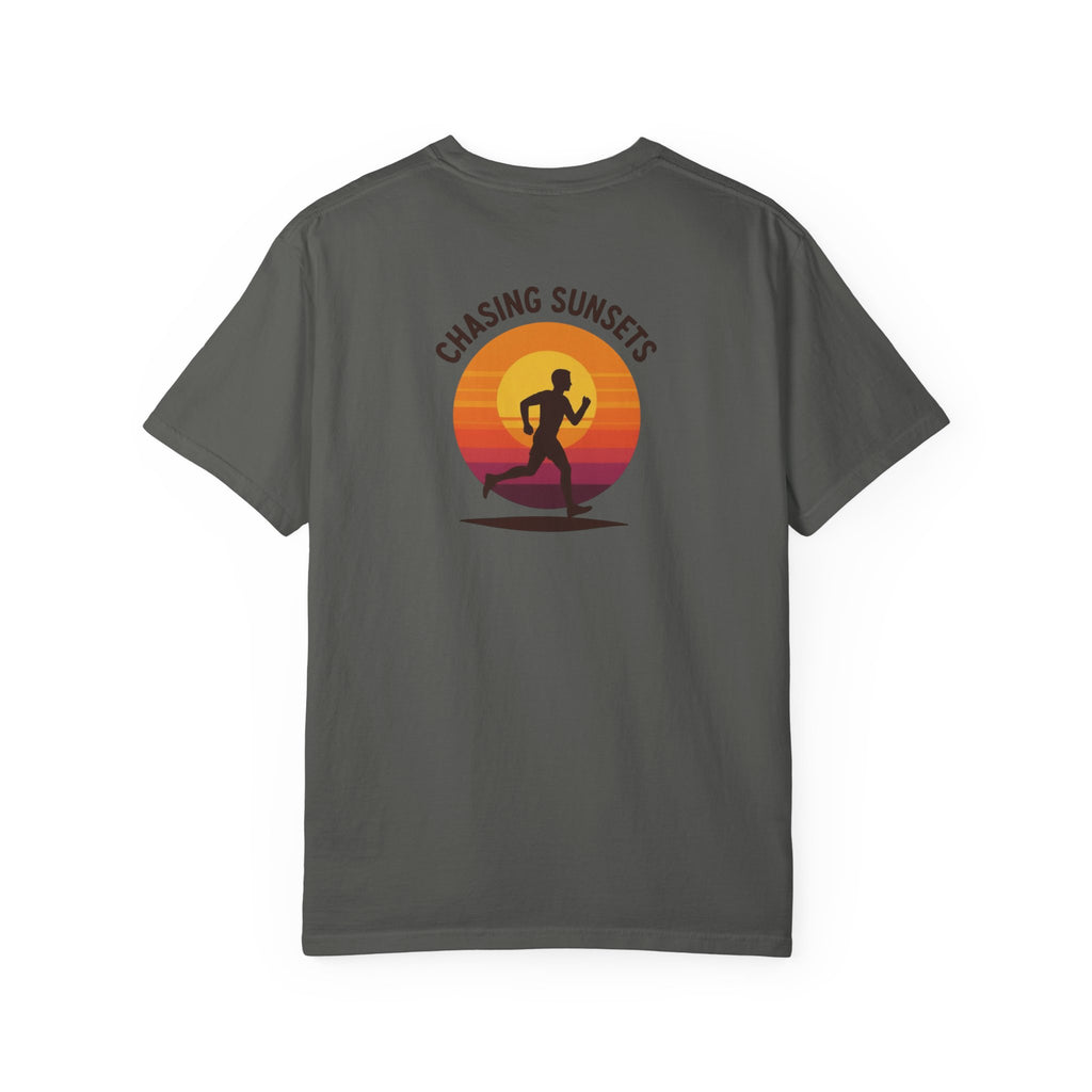 Chasing Sunsets Running T-Shirt — KM Chest Logo