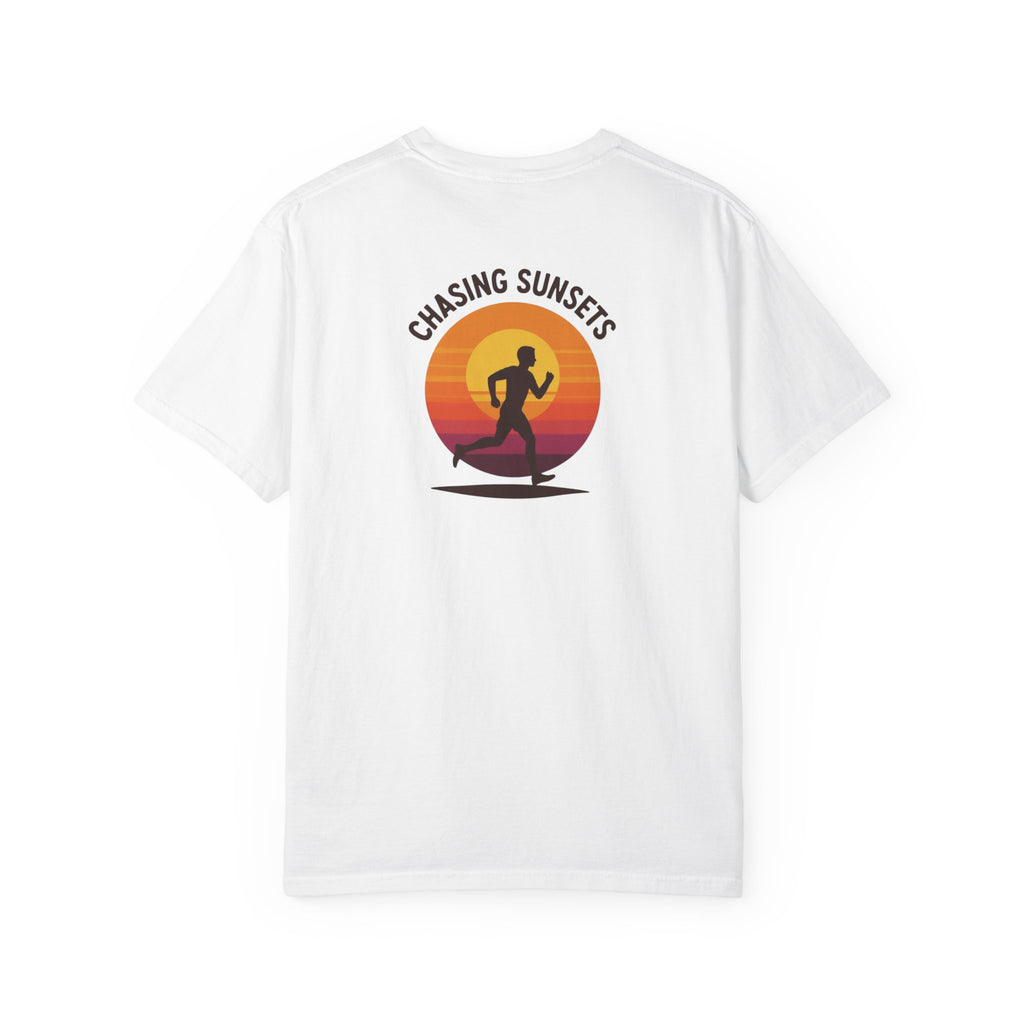Chasing Sunsets Running T-Shirt — KM Chest Logo