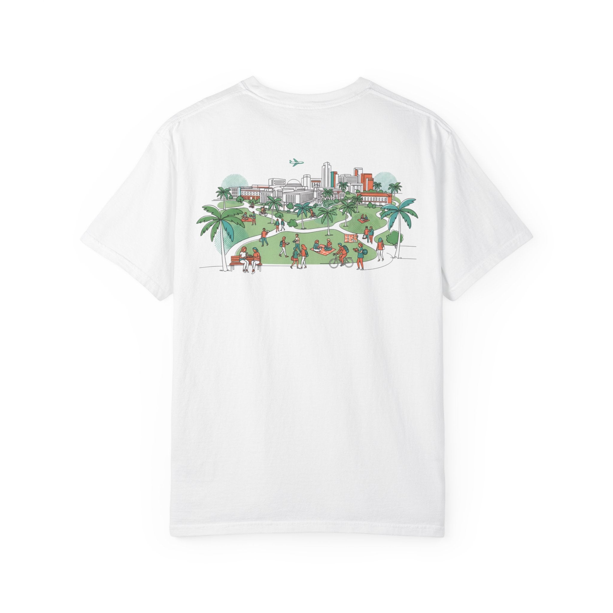 Miami Campus Skyline T-Shirt — Vintage U Logo & Coral Gables Park Scene