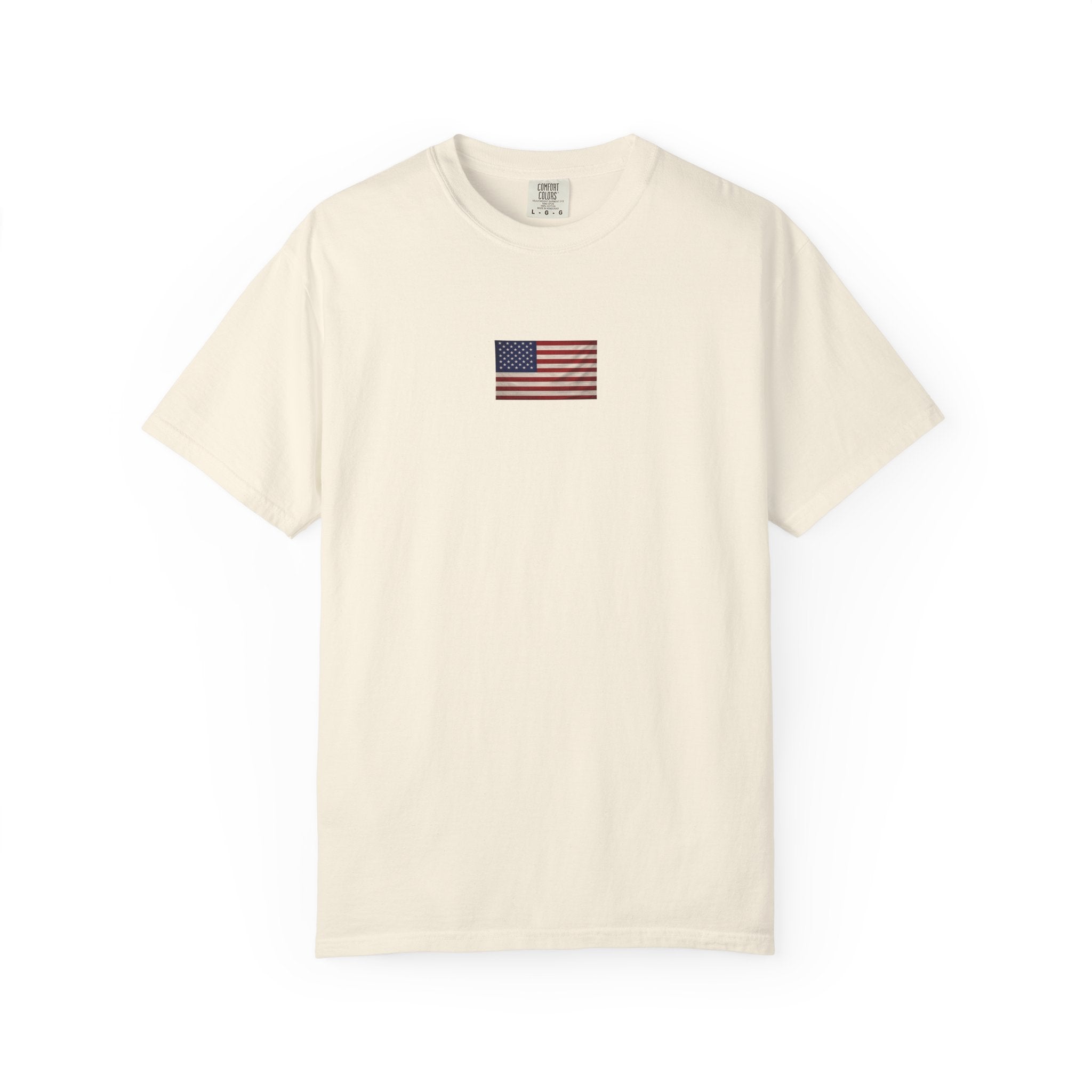 American Flag Chest Tee — Vintage Distressed USA T-Shirt